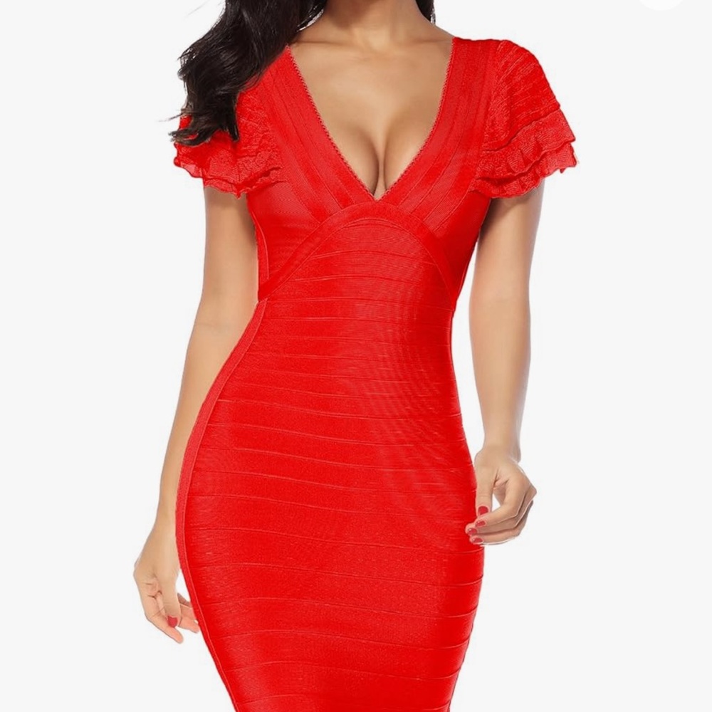 Red Bodycon Bandage Dress